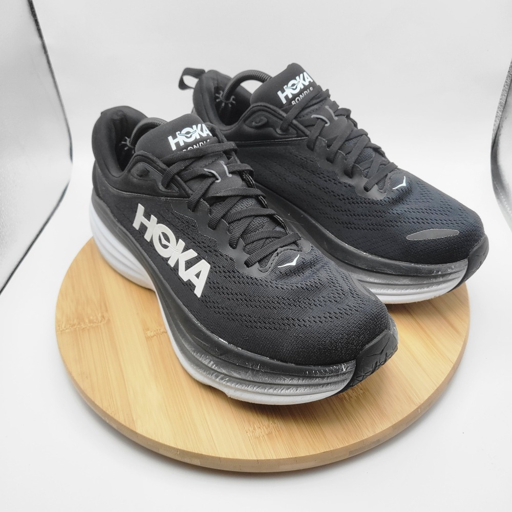 Hoka Bondi 8 Mens Running Shoes Black White 1123202 BWHT Size 11.5 D